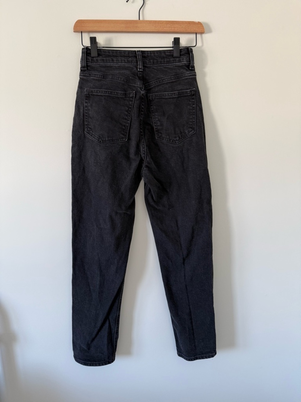 H&M “Mom Jeans” High Rise Black Straight Jeans (size 2) - Picture 3 of 4